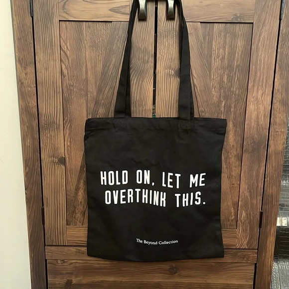 NWOT Novelty Tote “Let Me Over Think This” - Picture 2 of 5